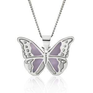 Engraveable Lavender Wings Butterly Pendant Necklace Inspirational Jewelry Personalized Gifts Women&#39;s Necklace