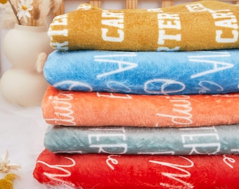 Manta personalizada para bebê, manta sob medida para recém-nascido, manta com nome do bebê, manta para enrolar o bebê no berçário, anúncio de nascimento de menino ou menina.
