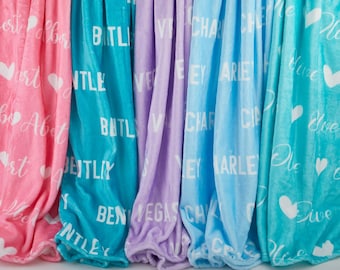 Manta con nombre personalizada, manta personalizada para bebés, niños, jóvenes y adultos, manta para niñas, manta con nombre, regalo personalizado, regalo para ella o para él