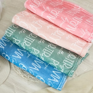 Personalized Baby Blanket, Name Baby Blanket, Custom Blanket for Baby, Newborn Name Swaddle, Minky Fabric Soft Blanket, Newborn Toddler Gift