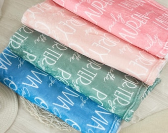 Personalized Name Blanket for Kids, Custom Fleece Nursery Blanket for Newborn, Kids Throw Blanket, Swaddle Blanket, Mother's Day Gift