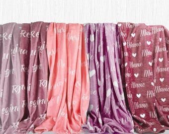 Manta personalizada, manta para bebê menina, manta com nome, presente para menina, manta para bebê, manta infantil, presente personalizado, presente sob medida