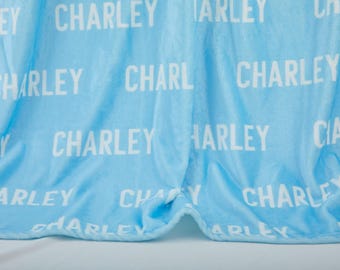 Plush Minky Personalized Name Blanket,Personalized Blanket With Name,Baby Girl abd Boy Blanket,Personalized Minky Blanket for Girl/Boy