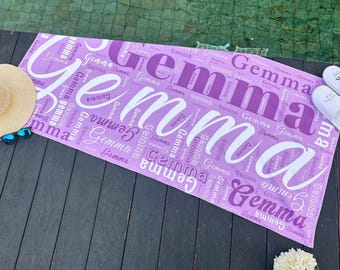 Personalized Signature Style Beach,Large size custom towels -For the Beach Lover-For the Pool Lover- ChooseFrom 18Colors-Available in 4Sizes