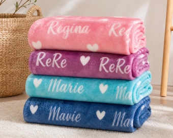 Personalized Name Blanket, Baby Girl Blanket, Baby Blanket, Kids Blanket, first and middle name blanket Custom Gift Baby Name Swaddle