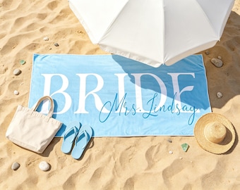 Personalized Bachelorette Bride Beach Towel, Bride Club Bachelorette Beach Towel, Bridal Party Beach Towel, Vacation|Bridal Shower Gift