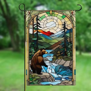 Black Bear /  Large / Double-Sided / Printed 28" x 40" Garden Flag