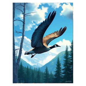 Soaring Canada Goose / 3000 x 4000 pixels / 300 dpi / Unique digital download