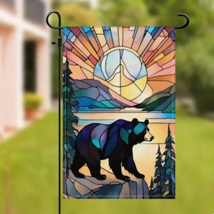 Black Bear /  Large / Double-Sided / Printed 28" x 40" Garden Flag