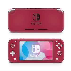 Nintendo Switch Lite Skin – Karmozijnrood, matte vinyl bescherming, eenvoudig aan te brengen, gemaakt in Frankrijk, gamingaccessoire