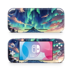 Può includere: Una skin colorata per Nintendo Switch Lite che presenta una catena montuosa con un'aurora boreale vibrante nel cielo. La skin è progettata per adattarsi alla console Nintendo Switch Lite.