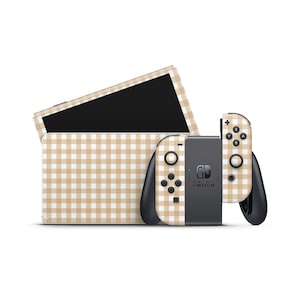 Skin para Nintendo Switch OLED – Cuadros marrones