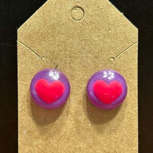 Resin Heart Earrings