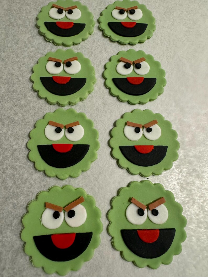 Oscar the Grouch Sesame Street Cupcake Toppers for Birthday or Any ...