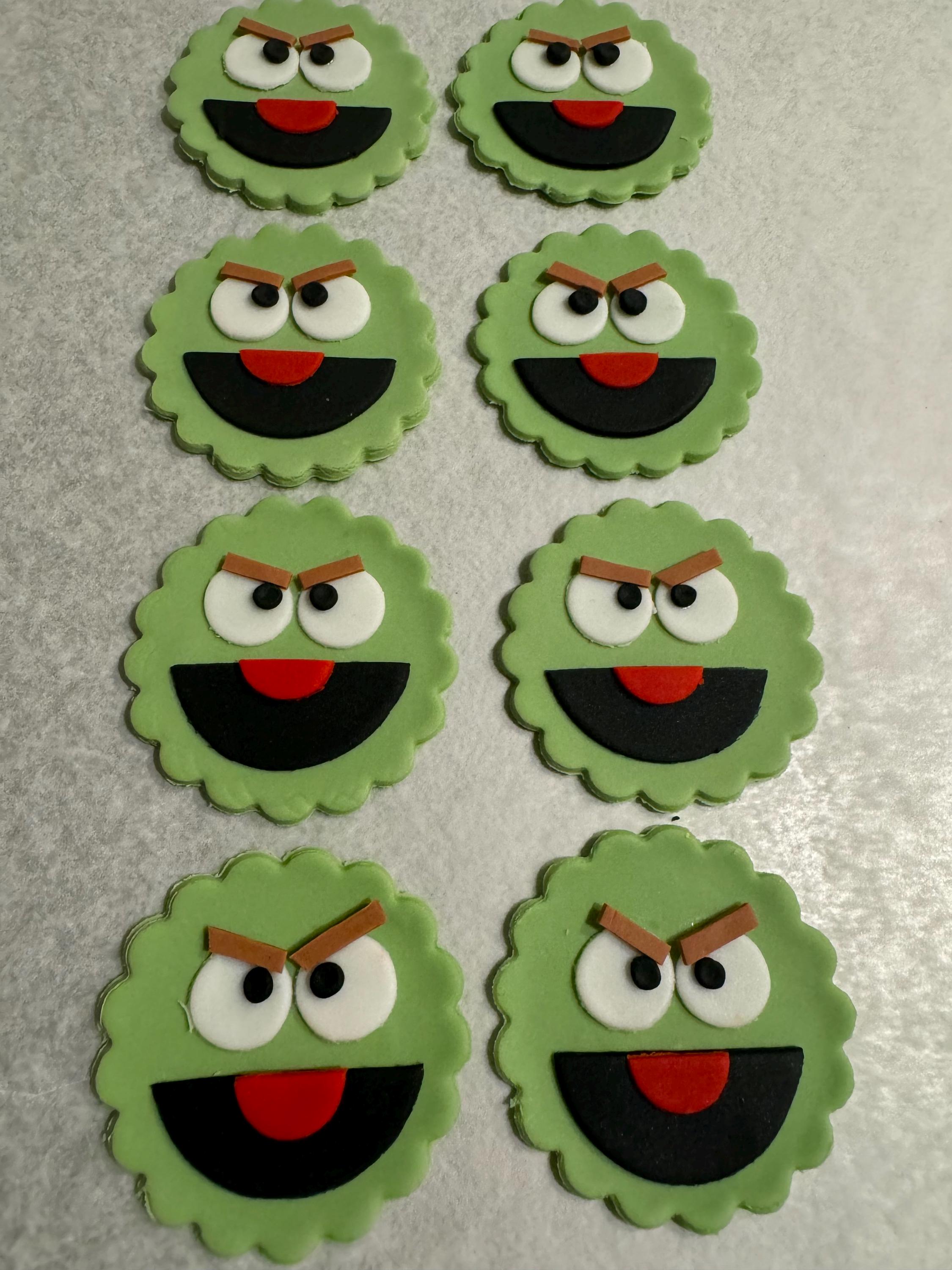 Oscar the Grouch Sesame Street Cupcake Toppers for Birthday or Any ...