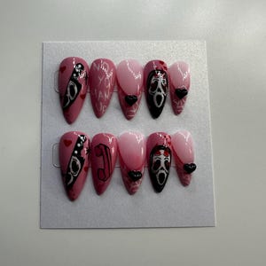 Horror Valentine aangepaste pers op nagels