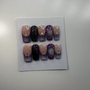 Purple Aura Press On Nails