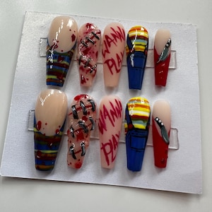 3D Custom Chucky Halloween Press-On Nails
