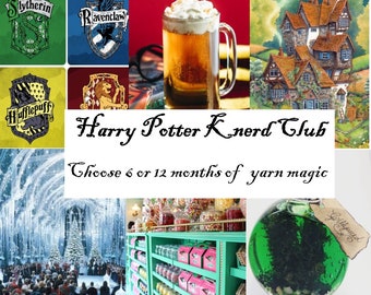 Harry Potter Sock Yarn Club Membership, Sci Fi Fantasy Hogwarts Handpainted sock yarn 6 months of yarn magic