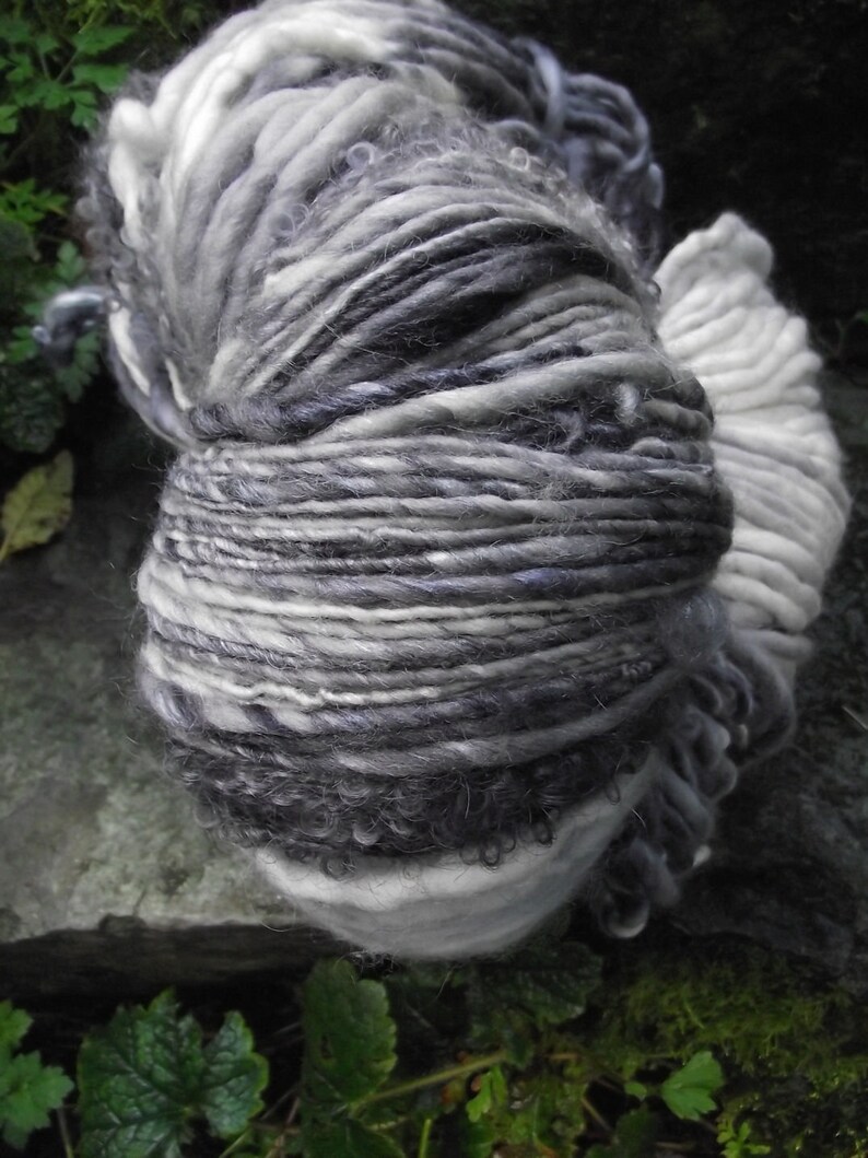 Handpainted handspun Yarn kit bundle, three skeins OOAK, bulky Merino, Mohair, Bamboo-Winter is Coming image 3