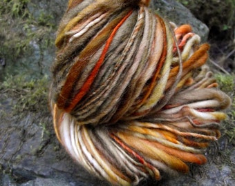 Handspun yarn, handpainted Polwarth wool yarn, thick and thin bulky wool yarn -AUNT DOT