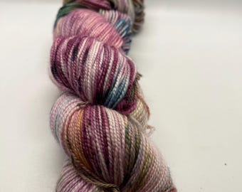 Handpainted  hand dyed sock yarn, fingering yarn, Superwash Merino  Nylon, 100 grams,-Titania