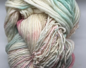 Handpainted handspun Yarn kit bundle, three skeins OOAK, bulky Merino, Mohair, Bamboo, -Sugarplum