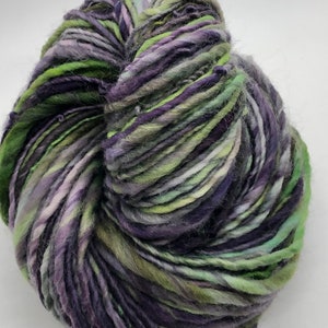 Handspun, handpainted wool yarn, thick and thin, worsted bulky-Wicked image 4