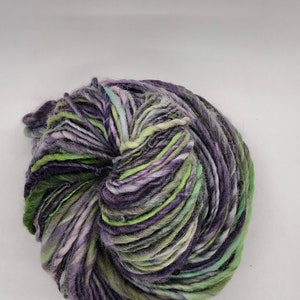 Handspun, handpainted wool yarn, thick and thin, worsted bulky-Wicked image 3