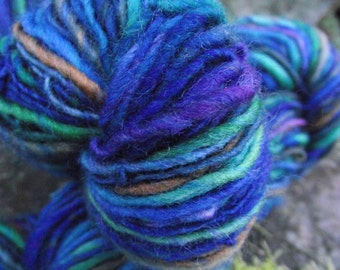 Handspun yarn, handpainted yarn, wool bulky thick and thin worsted yarn, multiple skeins available-SESAME STREET