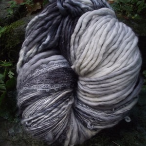 Handpainted handspun Yarn kit bundle, three skeins OOAK, bulky Merino, Mohair, Bamboo-Winter is Coming image 1