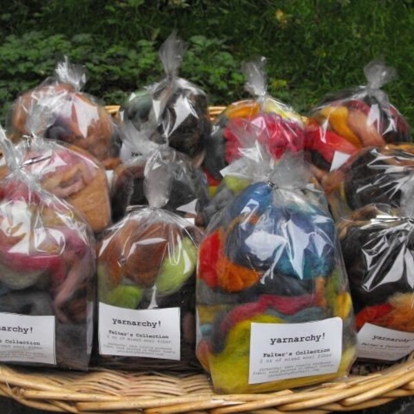 Fiber grab bag, for felters or spinners-Free shipping