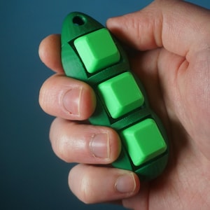 Personalized Mechanical Clicker Pea Pod Fidget Toy with English or Japanese Name Engraving ASMR Stim Sensory Toy