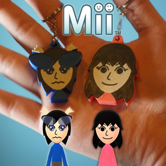Personalized Mii Keychain: Custom Nintendo Character, PLA Plastic