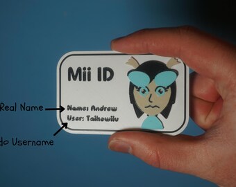Personalized Mii ID Card, Tomodachi Life, 3ds, Wii, Nintendo