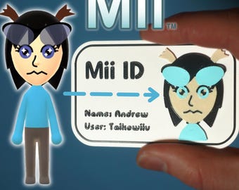 Personalized Nintendo Mii ID Card, Gift for Gamers, Tomodachi Life, 3ds, Wii, Switch
