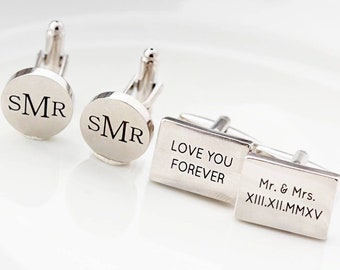 Personalized Cuff Links • Custom CuffLinks • Engraved Cufflink • Groomsmen Gift • Groom Gift • French Cuff Links • Wedding Gift For Men MNG