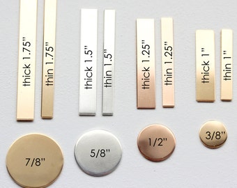 Add Engraved Charms - Sterling Silver, Gold Filled, or Rose Gold Filled, Bars and Discs MXE2