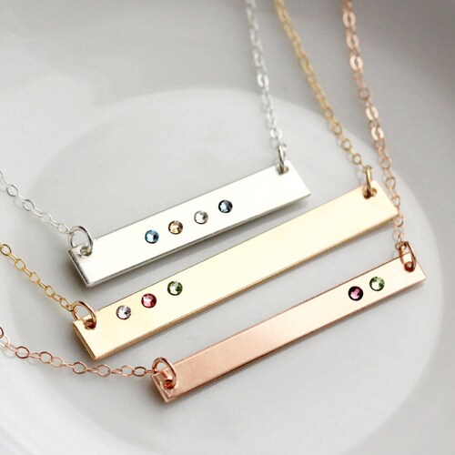 Birthstone Necklace Birthstone Bar 
