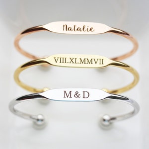 Engraved Bracelets • Engraved Bangle • Name Bracelet • Engraved Bracelet • Personalized Gift • Bridesmaid Gift • Personalized Bangle ECB