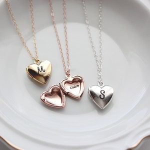 Heart Locket • Personalized Heart Lockets • Engraved Heart Necklace • Heart Locket Necklace • Personalized Locket Jewelry Bridesmaid MXE1