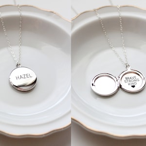 Personalized Locket Necklace • Silver Locket • Photo Locket • Engraved Locket Necklace • Personalized Jewelry • Custom Locket MEDIUM MXE1