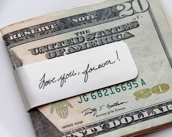 Handwriting Money Clip - Custom Engraved Handwriting Money Clip • Personalized Gift for Men • Groomsmen Gifts •  Money Clip HND