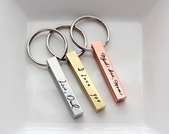 Personalized Father's Day Gift - Signature Keychain, Custom Keychain, Custom Handwriting, Engraved Key chain, Memorial Keychain, Key Chain