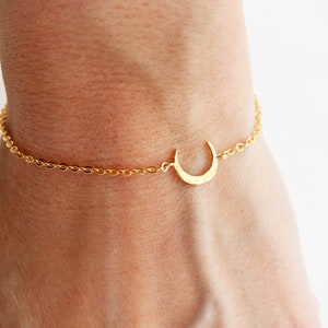 Dainty Moon Bracelet • Delicate Bracelet • Bracelet Femme • Wedding Bracelet • Bridesmaid Gift • Bride Bracelet Stacking Bracelet Gift CHMS