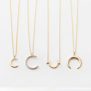 Moon Necklace • Crescent Necklace • Gold Moon Necklace • Horn Necklace • Moon Jewelry • Crescent Moon Jewelry • Dainty Moon Necklace • CHMS