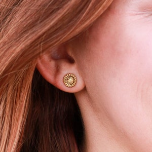 Sunflower Earrings, Flower Earrings, Post Earrings, Stud Earrings, Hypoallergenic, Waterproof, Flower Stud, Daisy Stud Earring, Summer ERG