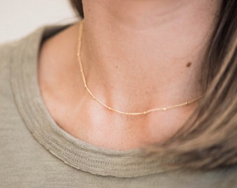 Satellite Chain Necklace • Layering Necklace  • Dainty Necklace  • Delicate Gold Filled • Minimalist Necklace • Minimal Jewelry • Gift LYR