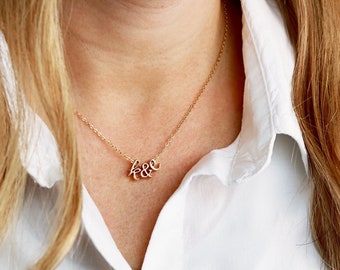 Initials Necklace • Letter Necklace • Minimalist Jewelry • Bridesmaid Gift • Dainty Necklace • Personalized Jewelry • Monogram CURSIVE CHMS