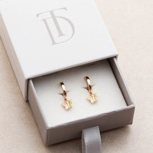 Butterfly Earrings • Dainty Butterfly Earrings, Huggie Earrings, Trendy Butterfly Hoops, Hoop Earrings, Best Friend Gift, Hypoallergenic ERG